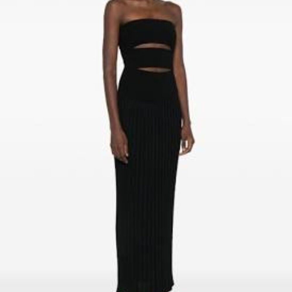 Christopher Esber Black Cutout Strapless Dress